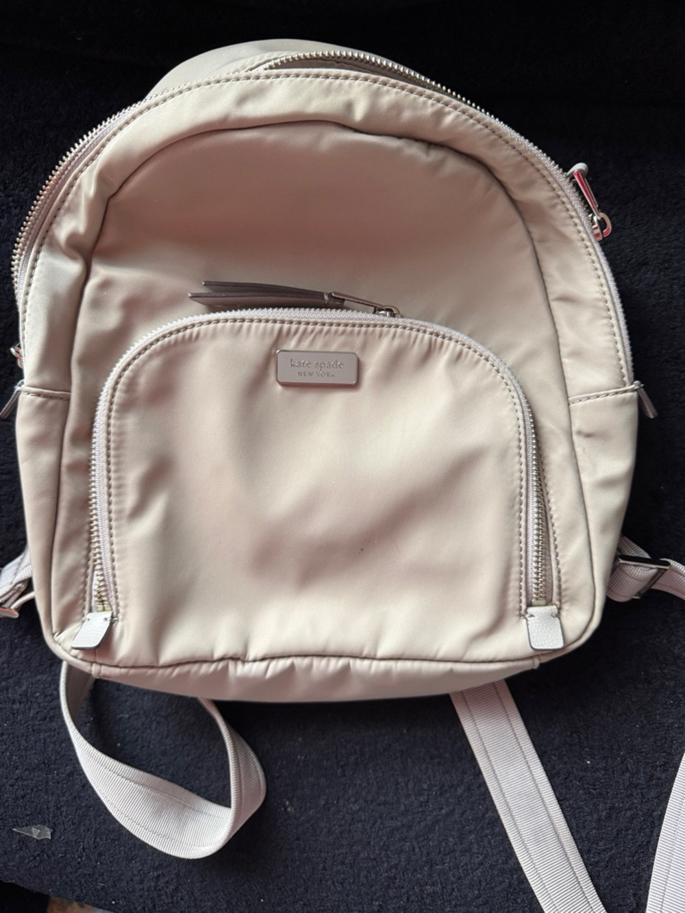 kate spade cream nylon mini backpack with front pocket